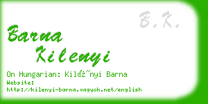 barna kilenyi business card